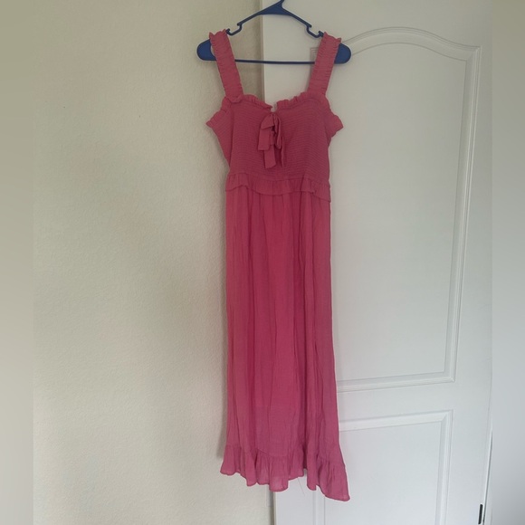 NWOT By the River Pink Bow Maxi Dress - Picture 1 of 8